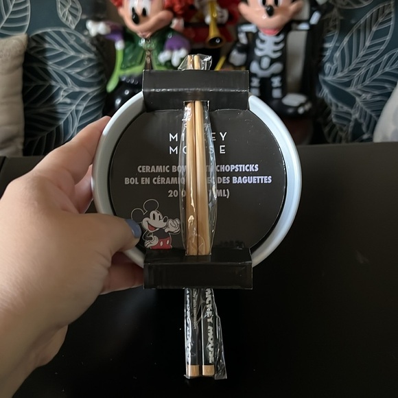 Mickey Mouse Ceramic Bowl with Chopsticks - Picture 3 of 8